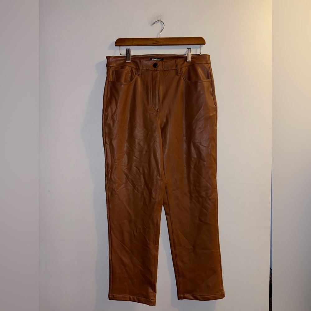Reitmans | Brown Straight Pleather Pants